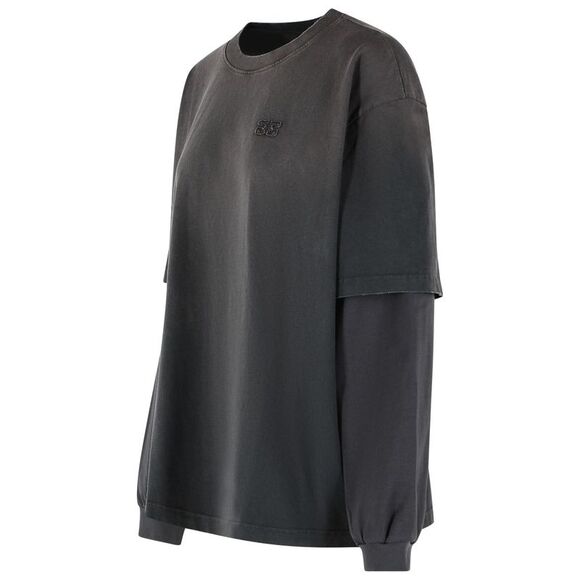 Ganni Gray Cotton T-Shirt Women - Picture 2 of 3